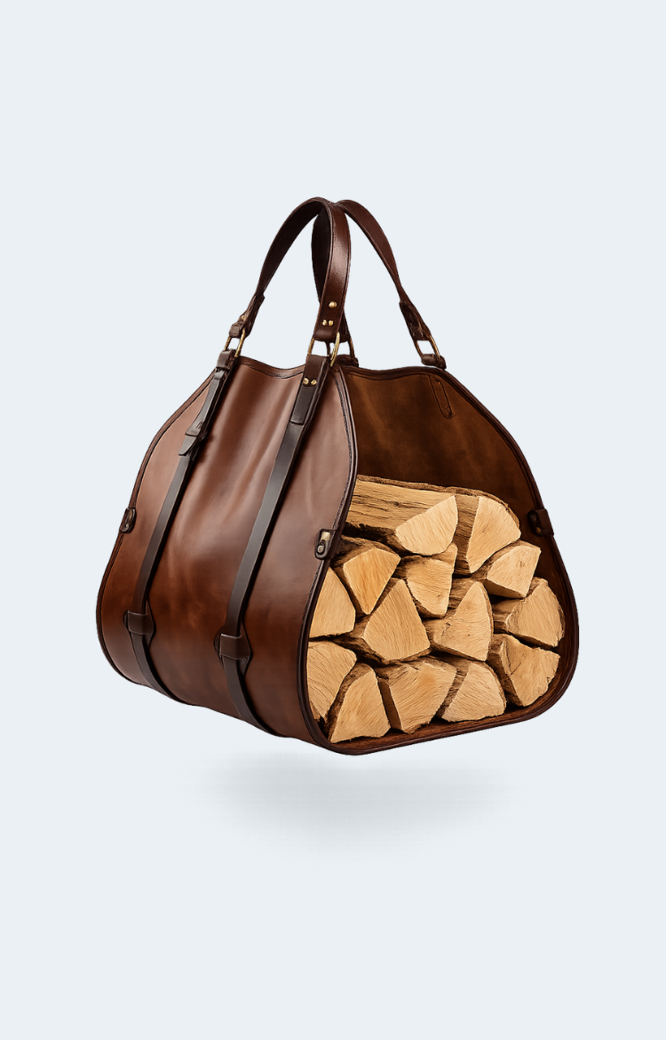 Gift for Home- Leather Log Carrier