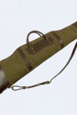 Classic Green Canvas & Leather Rifle Case - Padded Hunting Sleeve - Image 5
