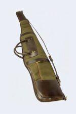 Classic Green Canvas & Leather Rifle Case - Padded Hunting Sleeve - Image 7