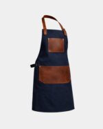 Leather Blue Canvas Apron