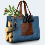 Leather and Waxed Canvas Firewood Carrier