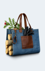 Leather and Waxed Canvas Firewood Carrier