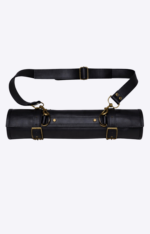 Midnight Black Leather Knife Roll