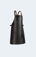 OTTO ANGELINO TOP GRAIN BLACK LEATHER APRON