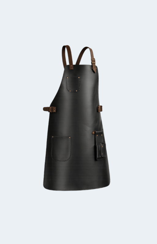 Otto Angelino Top Grain Black Leather Apron