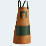 Olive Brown Pedro Leather Suede Apron