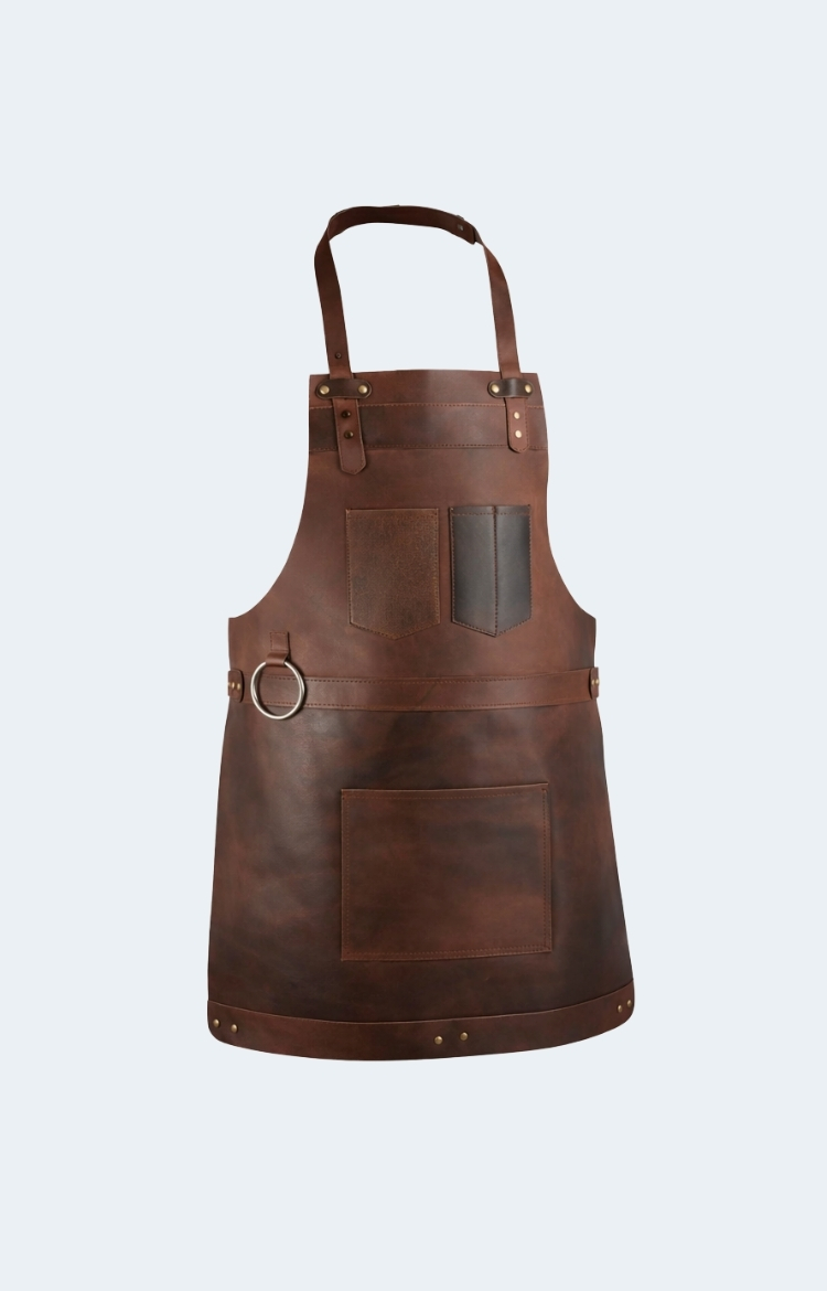 The Bristol Classic Dark Brown Full Grain Leather Apron