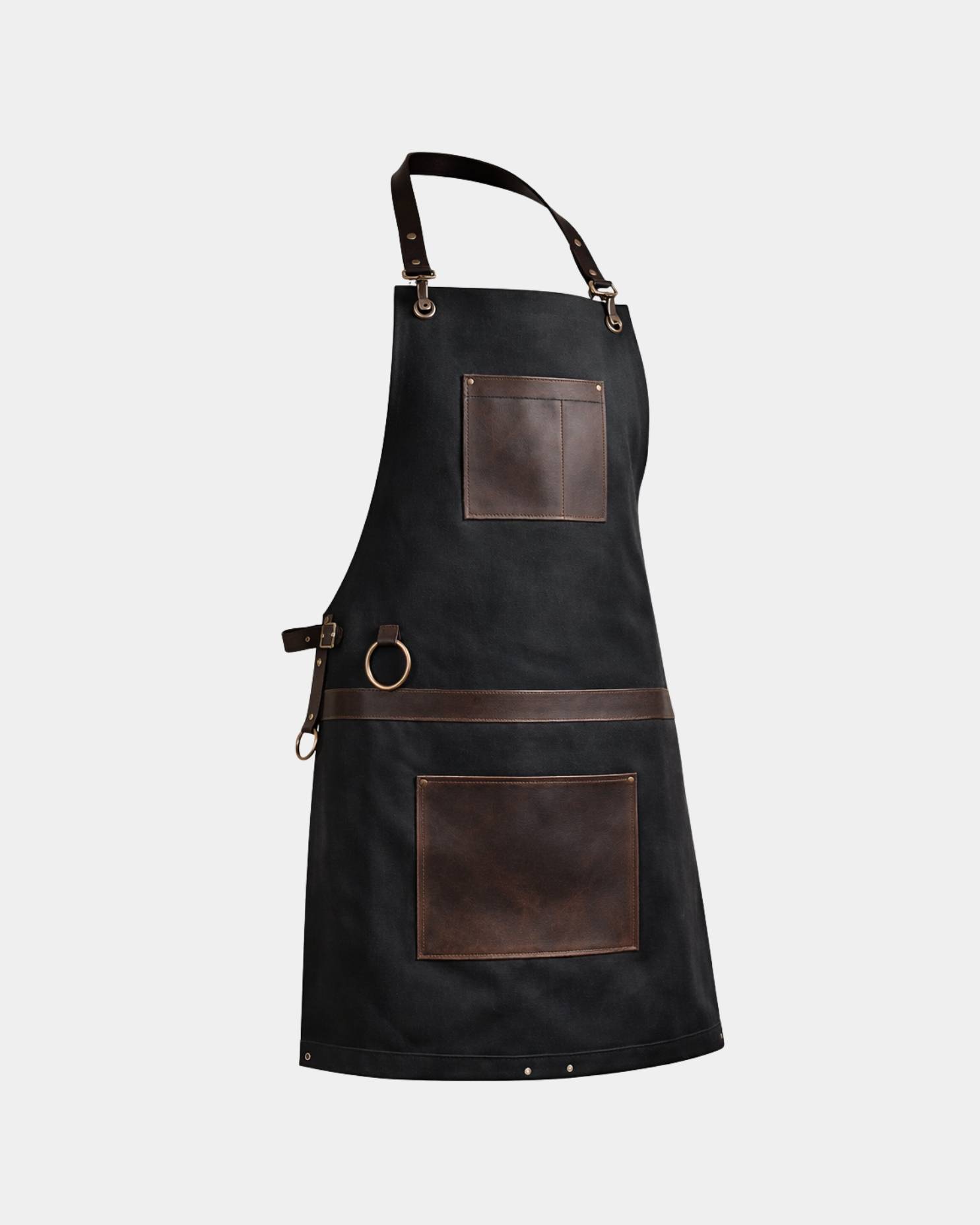 The-Cornwall-Black-Canvas-Crossbody-Apron.jpg The Cornwall Black Canvas Crossbody Apron - Image 1