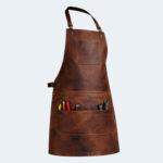 The Devon Brown Full Grain Leather Crossbody Apron
