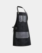 The Kent Black Canvas and Grey Leather Pocket Apron