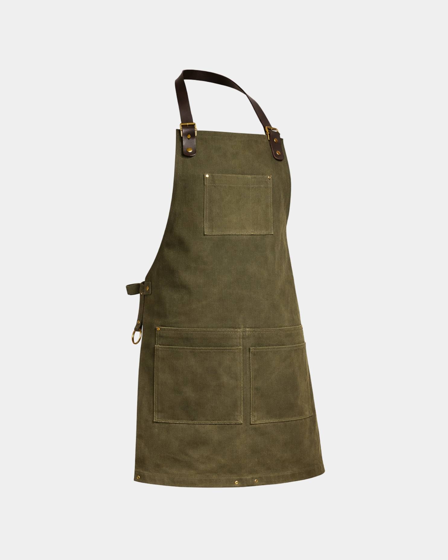 The-Olive-Green-Canvas-Apron.jpg The Olive Green Canvas Apron - Image 1
