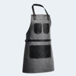 Unique Oxfordshire Grey Canvas Apron With Black Pocket Apron