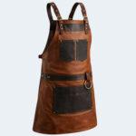 Expert Craftsmanship Brown Canvas Crossbody BBQ Apron