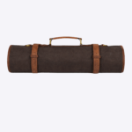 Tourbon Dark Saddle Leather Chef Knife Roll