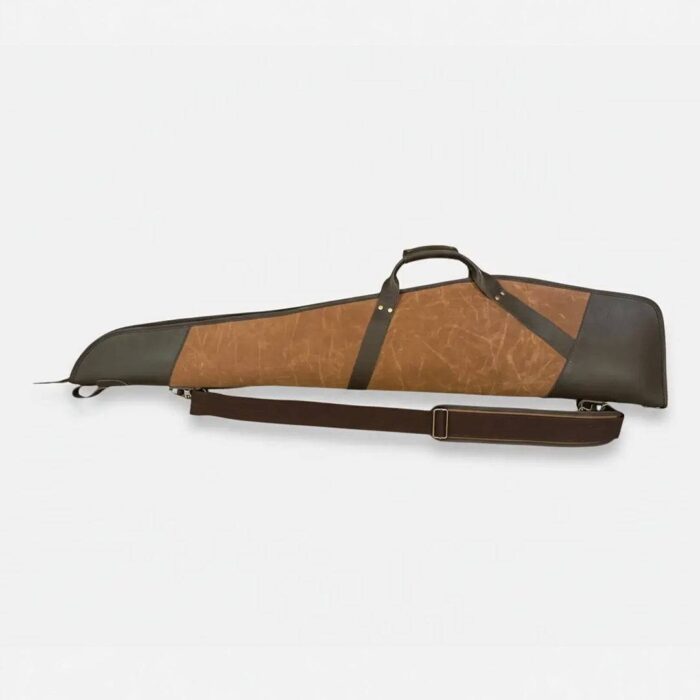 Brown Waxed Canvas Leather Rifle Case - Image 2