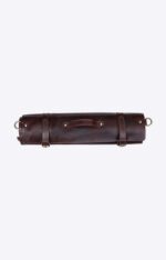Dark Brown Leather Knife Roll With Shoulder Strap - Image 3