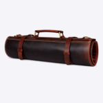 Walnut Brown Classic Leather Chef Knife Roll – 10 Slots