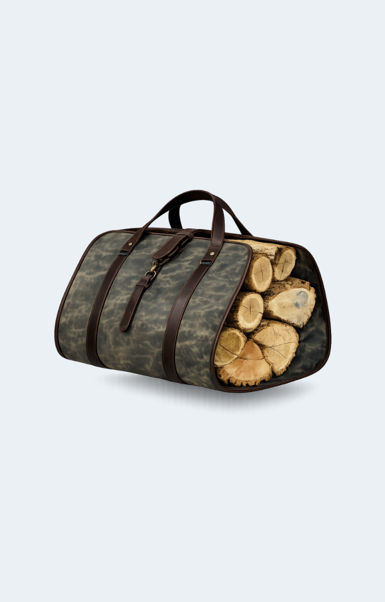 Waxed Canvas Wood Carrier