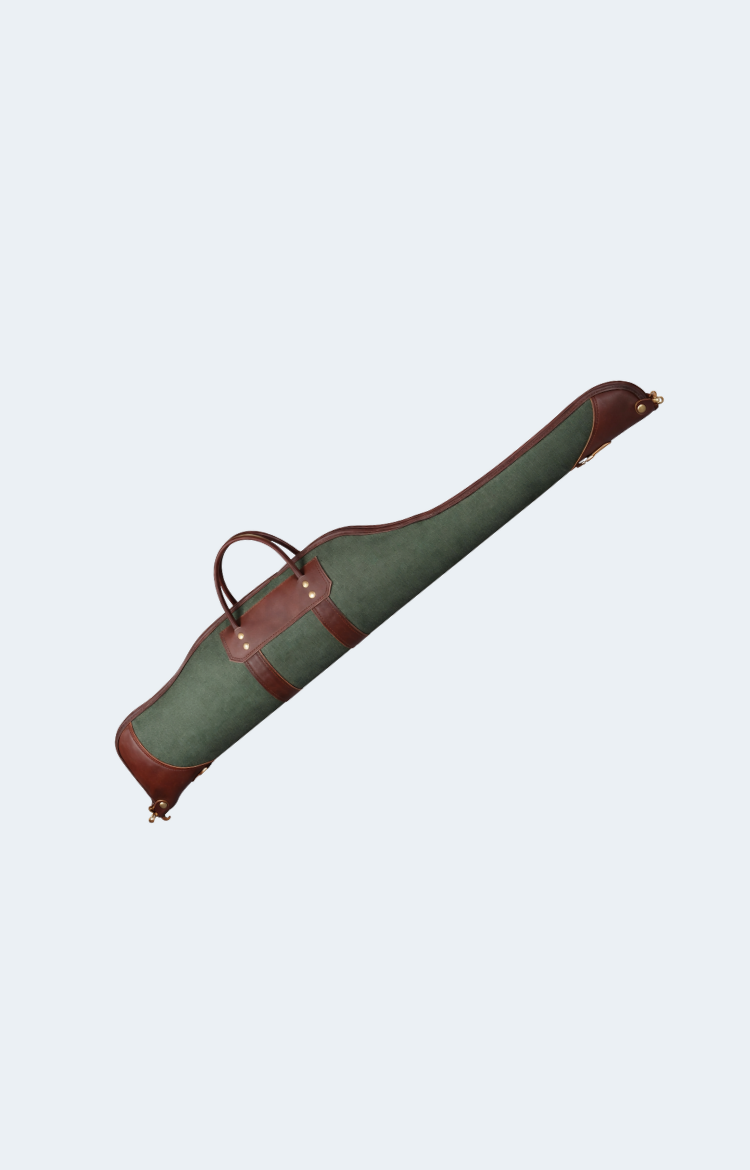 Reinforced Canvas & Leather Rifle Case with Webbing Shoulder Strap