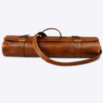 Zakara Caramel Classic Leather Knife Roll With Shoulder Strap