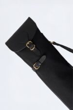 Black Leather Clay Shotgun Case - Padded Sporting Sleeve - Image 3