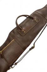 Classic Brown Leather Rifle Case - Handcrafted Padded Sleeve - Image 3