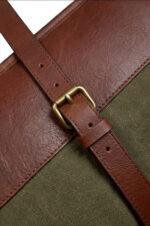 Waxed Canvas & Leather Shotgun Case with Brass Zipper - Image 2