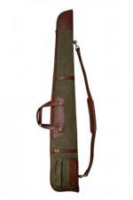 Waxed Canvas & Leather Shotgun Case with Brass Zipper - Image 5