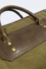Classic Green Canvas & Leather Rifle Case - Padded Hunting Sleeve - Image 3