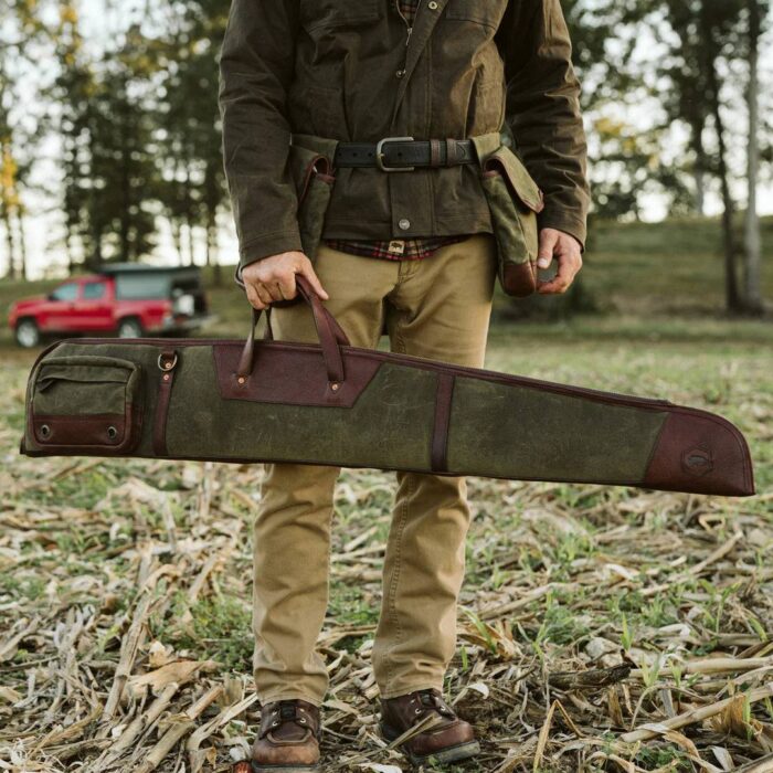 Brass Zippers Waxed Canvas Shotgun Case - Image 6
