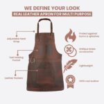 DARK BROWN FULL GRAIN LEATHER APRON - Image 2