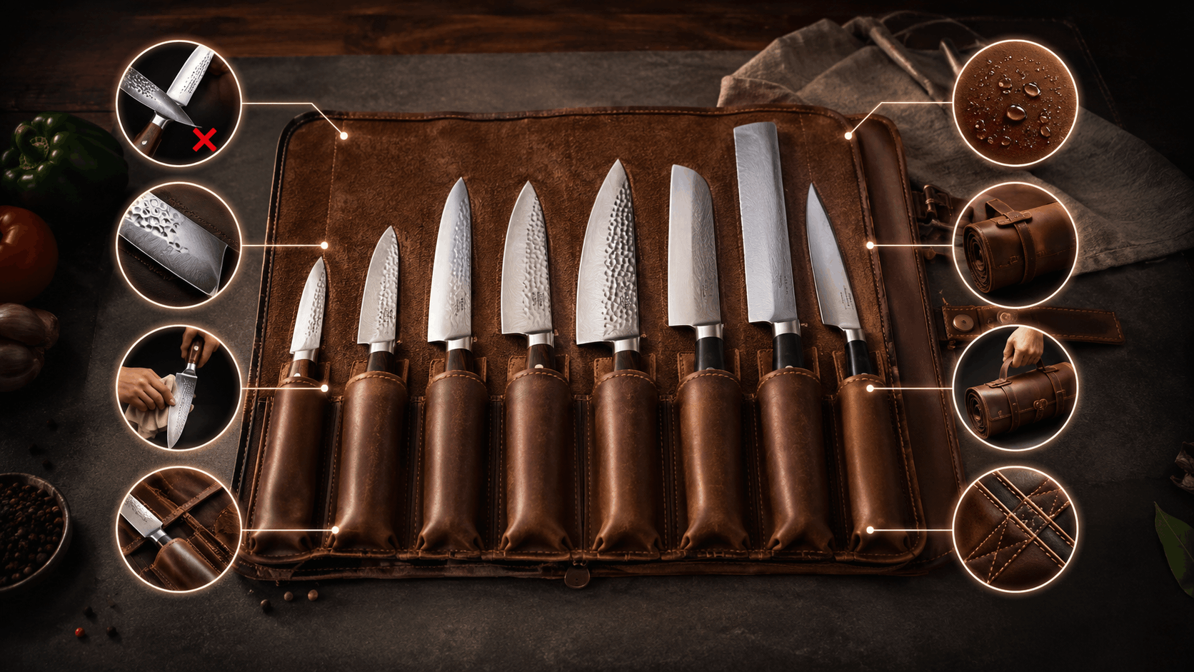 8 Ways How Leather Knife Rolls Protect Expensive Chef Knives
