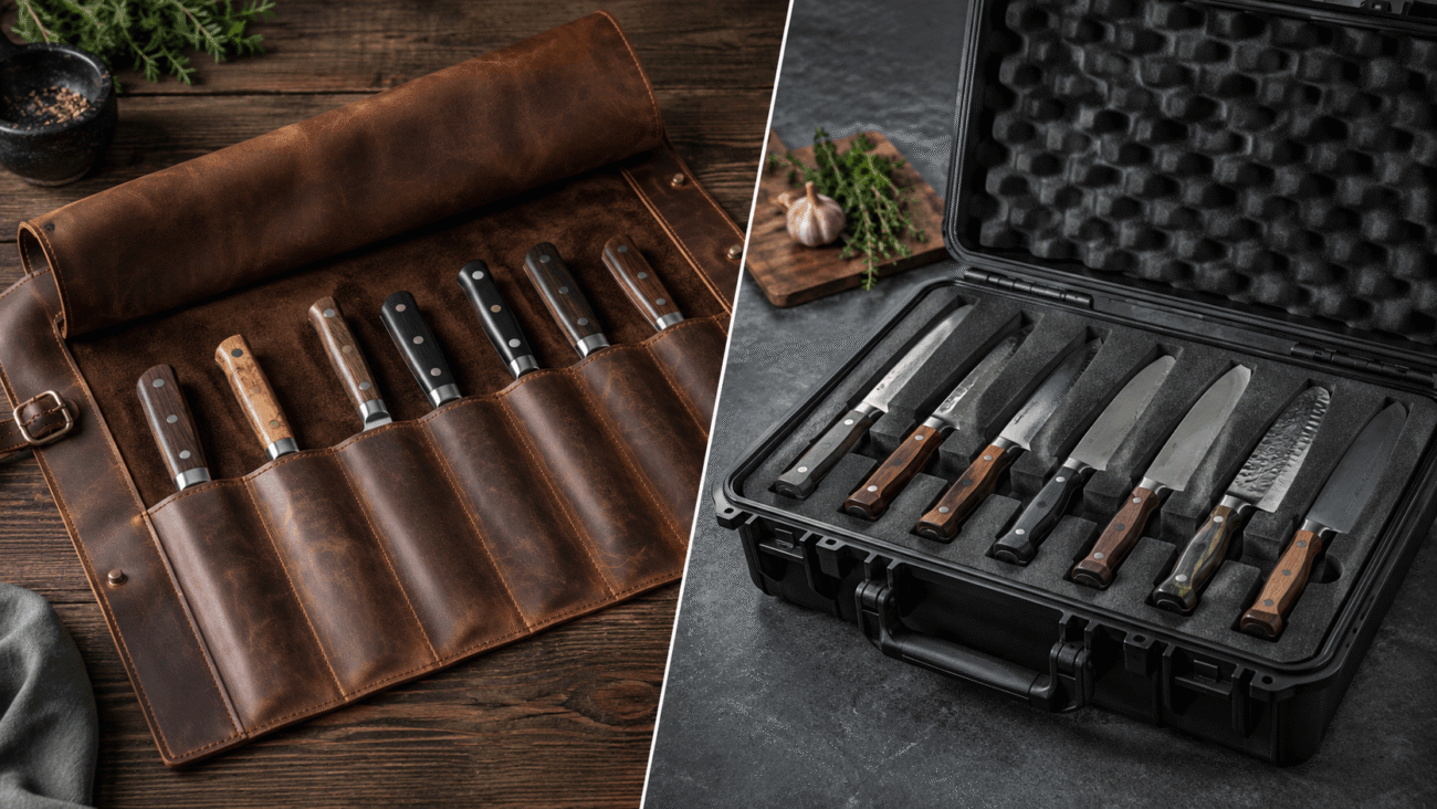 Leather Knife Roll vs Hard Knife Case