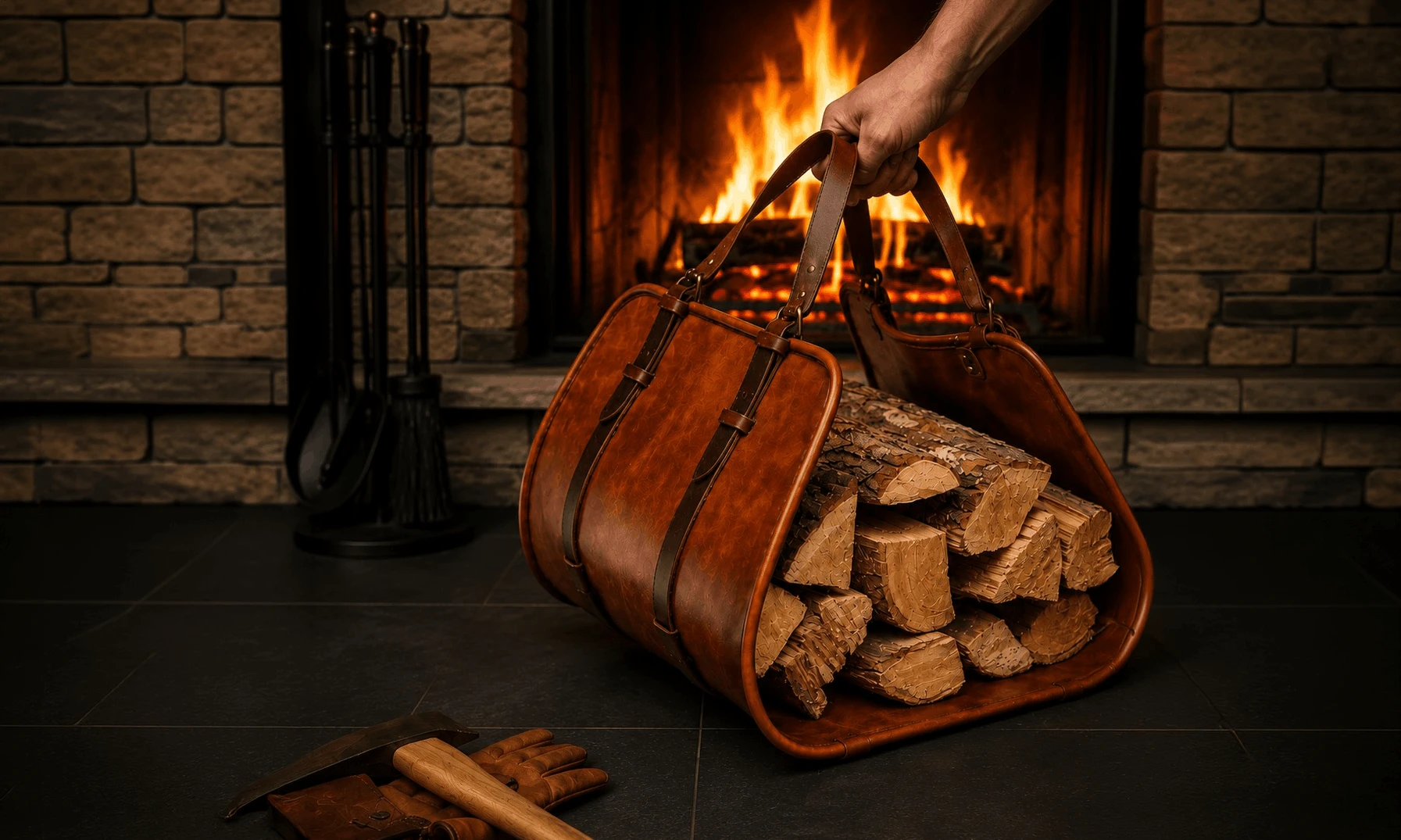 Leather Firewood Carriers